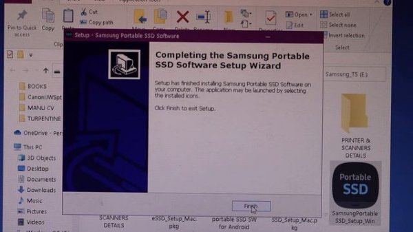 Samsung Portable SSD T5 Setup Windows.