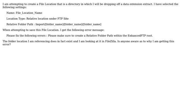 Salesforce: Please make sure to create a Relative Folder Path within the EnhancedFTP root смотреть онлайн