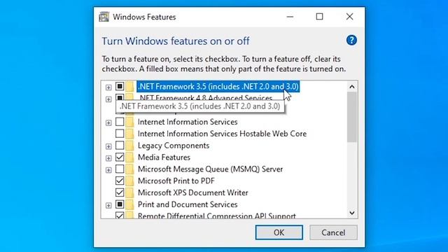 Run (enable) .NET Framework 2.0, 3.0, 3.5 in Windows 10 смотреть онлайн
