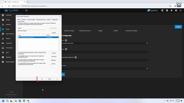 TrueNAS - Part 4 - Connect To An ISCSI Target In TrueNAS From Windows