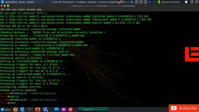 Linux Express | Install CMATRIX Fun with Linux Terminal and How to use CMATRIX | Parrot OS Tutorial смотреть онлайн