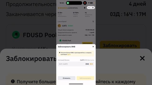 Launchpad на Binance | Стейкаем BNB получаем CATI (Catizen) смотреть онлайн