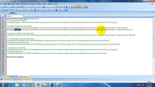 [QTP / UFT Videos] : How to work with windows registry using QTP or VBScript смотреть онлайн
