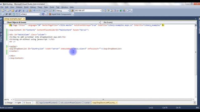 asp.net dropdownlist display vertical scrollbar example смотреть онлайн