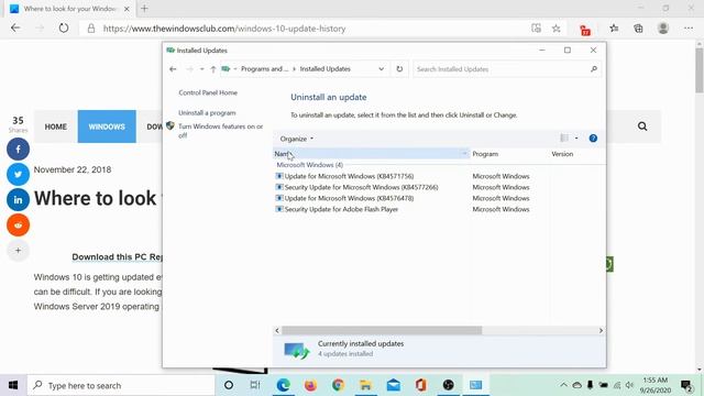 Where to look for your Windows 10 Update History смотреть онлайн