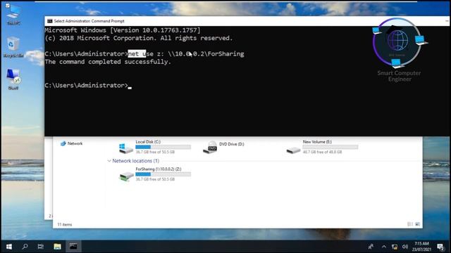 Map Network Drive Through Double Click || Map Network Through Batch file in Urdu/Hindi смотреть онлайн