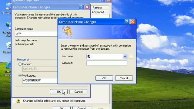 Windows Server 2003 Speak Khmer (10 Domain to workgroup) смотреть онлайн