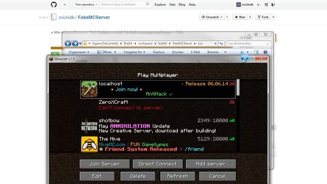 ► FakeMCServer - custom motd, kickmessage & more ohne Bukkit-Server! смотреть онлайн