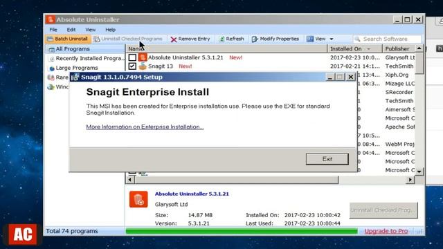 Batch Uninstall Programs on Windows-Absolute Uninstaller смотреть онлайн
