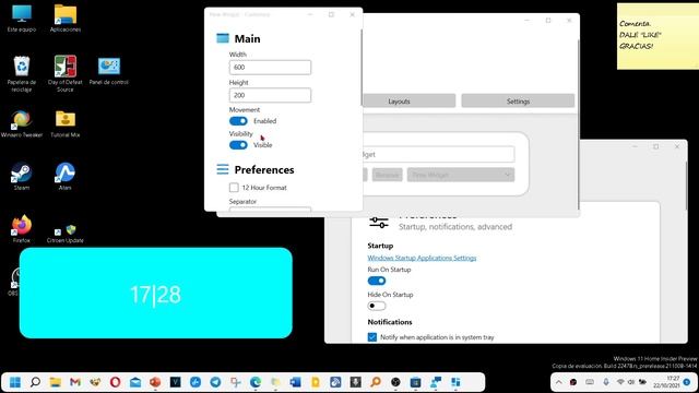 Reloj en el escritorio de Windows 11 y Windows 10 смотреть онлайн