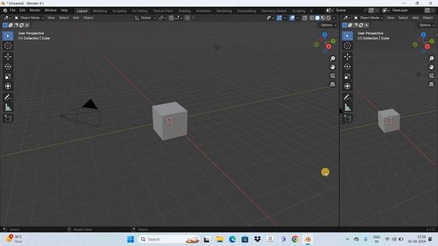 How to split windows in Blender | Blender 4.1 Tutorial смотреть онлайн