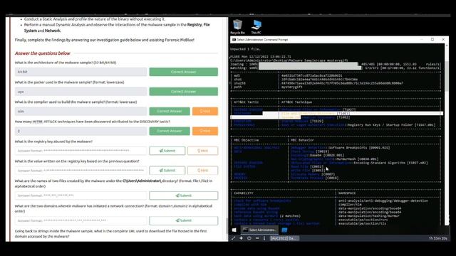 How to start analyzing a malware with Die, CAPA and ProcMon | AoC2022 DAY12 смотреть онлайн