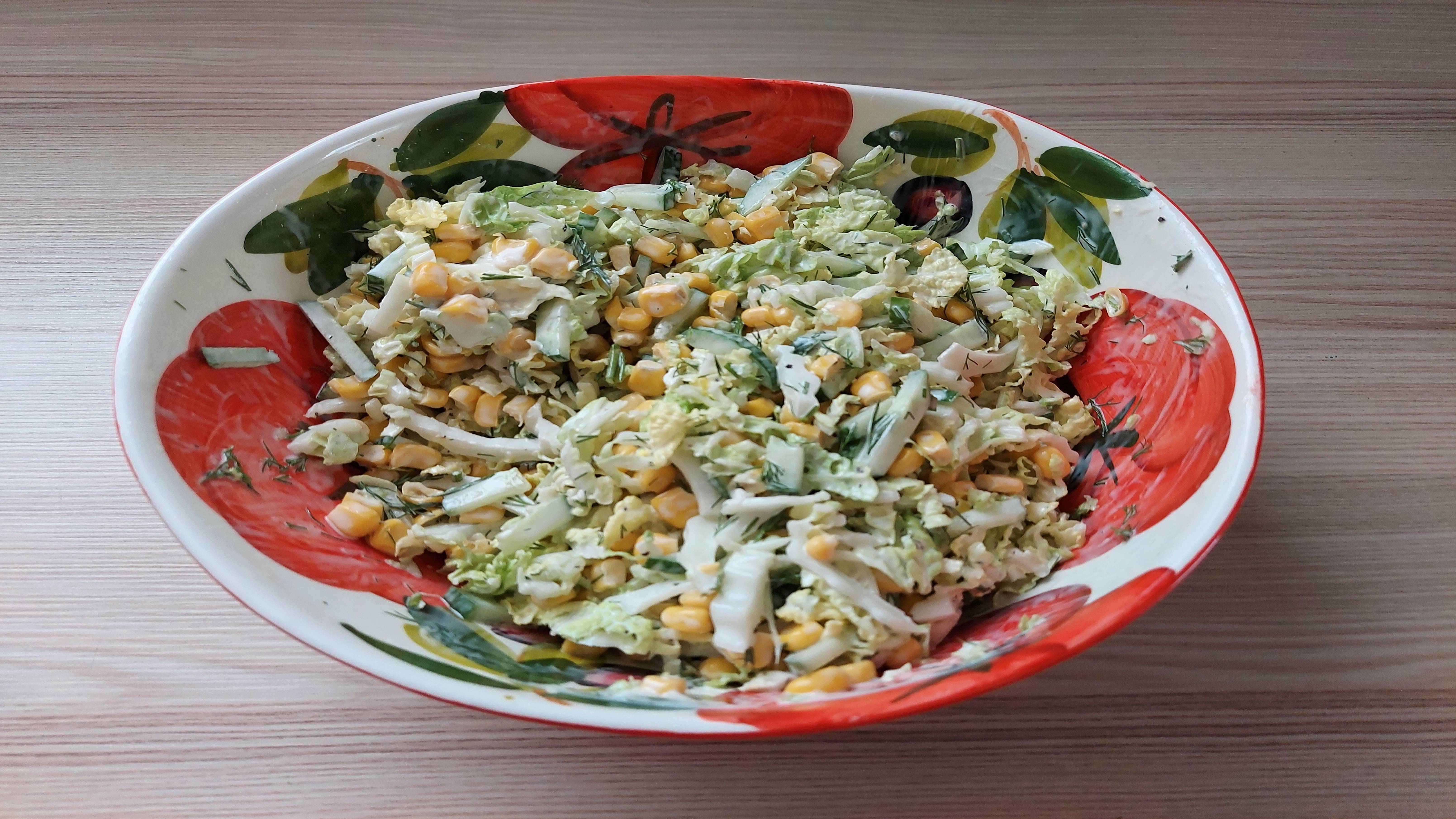 Вот это салат! Невероятно вкусный салат из пекинской капусты с кукурузой! смотреть онлайн