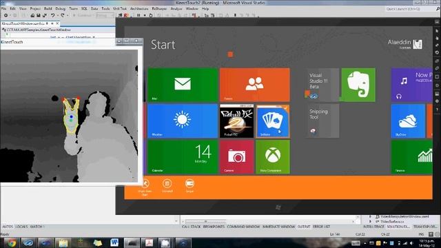 KinectTouch: Finger Detection and Windows 8 смотреть онлайн