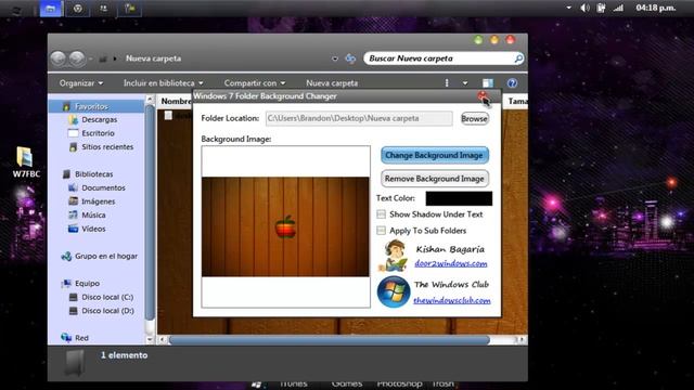 W7 Folder Background Changer-Cambia el fondo de tus carpetas смотреть онлайн