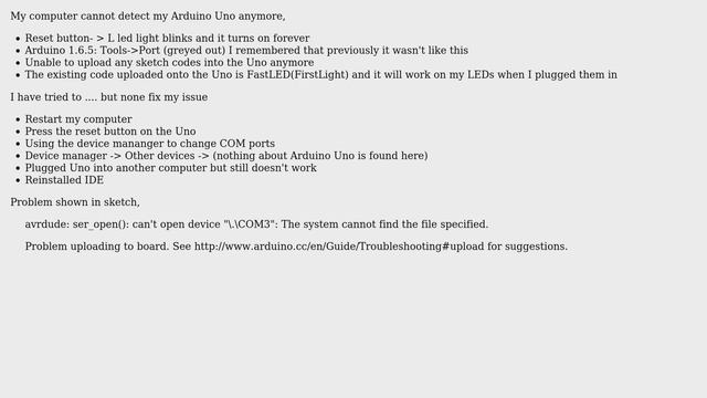 Arduino: avrdude: ser_open(): can't open device "\.COM3"? смотреть онлайн
