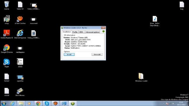 Windows Loader - Validando sua cópia do windows pirata /Dezembro-2012 смотреть онлайн