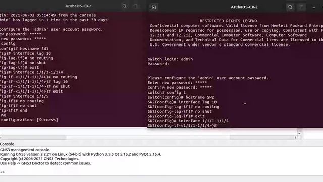 ArubaOS-CX Layer 2 Static LAG config example смотреть онлайн
