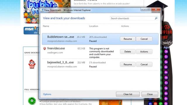 IE9: Download Manager смотреть онлайн