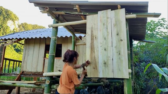 Build a wooden house | Start a new life / Finish the kitchen, windows for the house / part 5 смотреть онлайн
