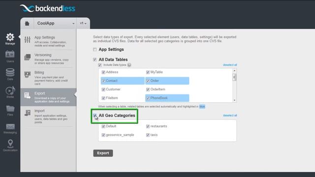 Exporting Application Data in Backendless смотреть онлайн