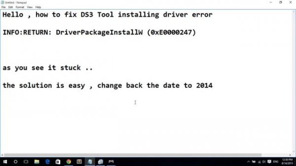 Ds3 tool MotioninJoy , driver fix INFO RETURN DriverPackageInstallW 0xE0000247