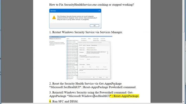 Fix SecurityHealthService.exe crashing or stopped working on Windows смотреть онлайн