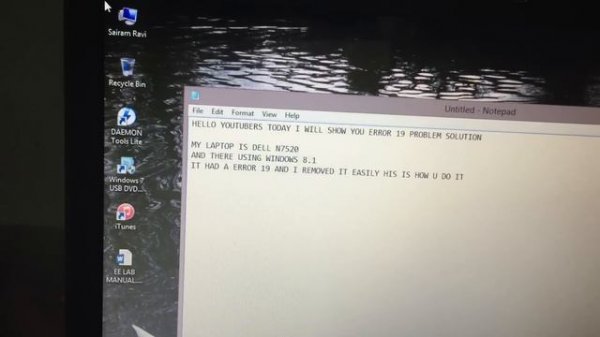 Device Driver Code 19 registry error, solution
