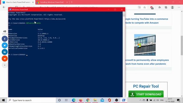How to check PowerShell version in Windows 10 смотреть онлайн