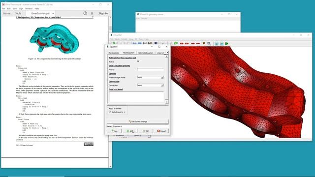 ElmerGUI 1st Tutorial - Temperature Distribution Of A Solid Object