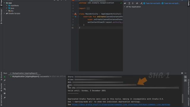 Generate Debug SHA-1 key and Key Hash смотреть онлайн