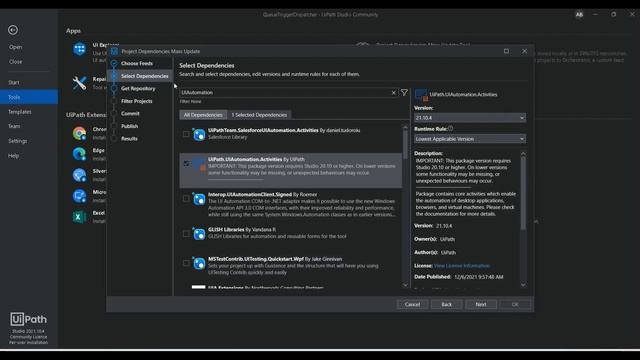 UiPath - Project Dependencies Mass Update Tool | Update dependency packages in multiple projects смотреть онлайн