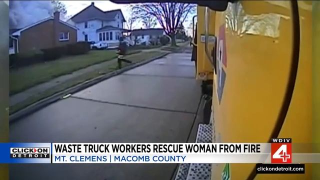 Waste truck workers rescue woman from house fire смотреть онлайн