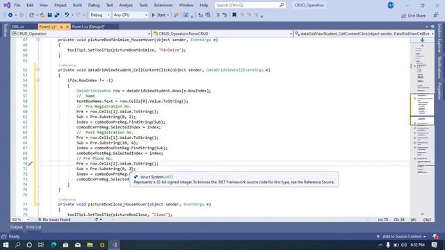 6. Fill TextBoxes from DataGridView on CellContentClick Event | C# смотреть онлайн