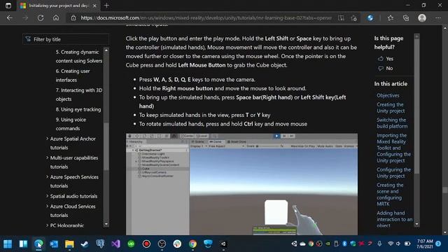 Unity3d Getting Started with HoloLens & Mixed Reality Part 2 смотреть онлайн
