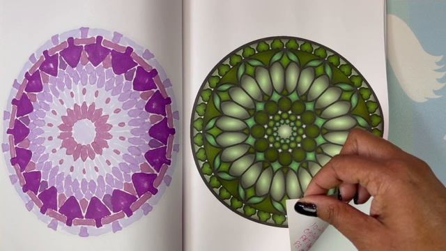 My First Completed Adult Coloring Book | Creative Haven Rose Windows | Flip Through смотреть онлайн