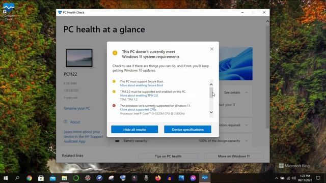 PC Health Check for Window 11 смотреть онлайн