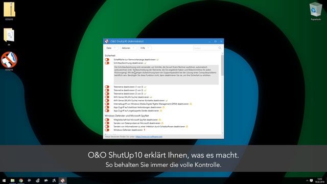 O&O ShutUp10 - Das kostenlose Antispy-Tool für Windows 10 смотреть онлайн