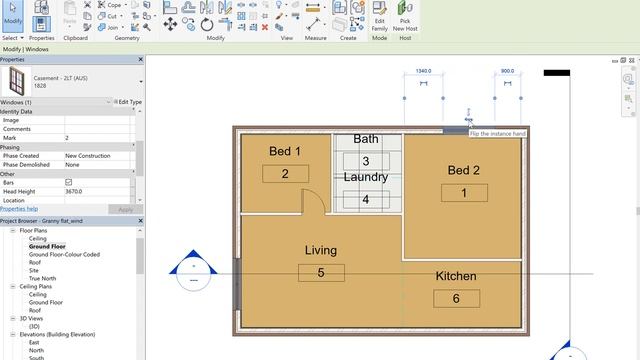 Revit Tutorial Video 18: Adding Windows смотреть онлайн