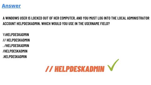 A Windows user is locked out of her computer, and you must log into the local administrator account смотреть онлайн