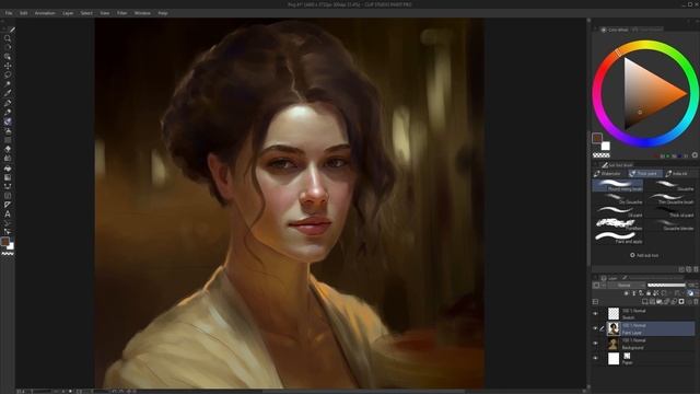 Digital Portrait Painting Process In Clip Studio Paint - Timelapse / Speed Painting