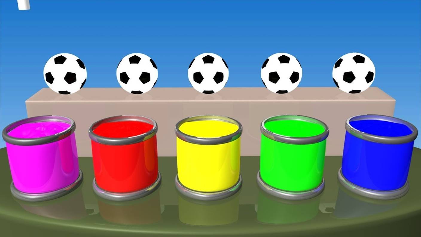 Learn Colors With Surprise Soccer Balls   Magic Liquids For Children Toddlers  Video For Kids