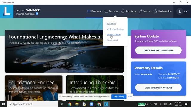 Lenovo Vantage Updates смотреть онлайн