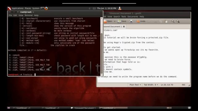 [Backtrack] Cracking zip passwords using fcrackzip смотреть онлайн