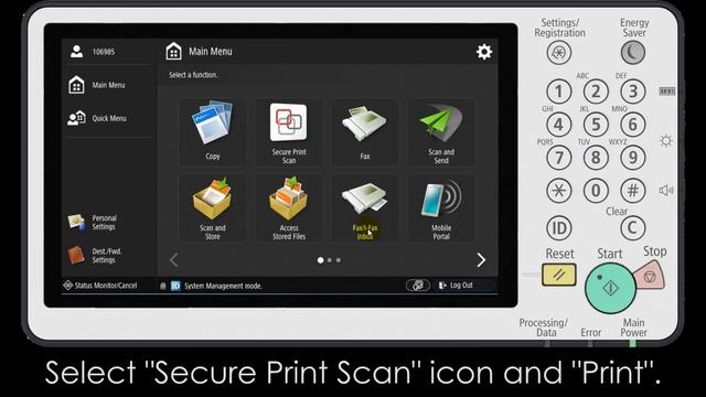 How to perform Uniflow Secure Print for iR-ADV Gen3 series смотреть онлайн
