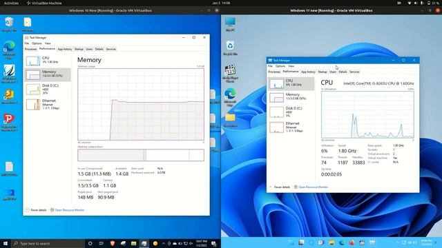 Windows 11 vs Windows 10 RAM + CPU Usage смотреть онлайн