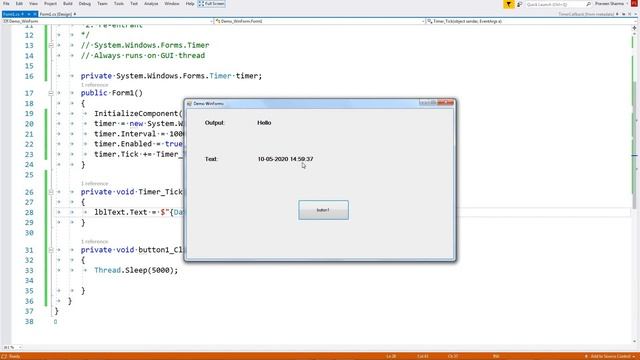 C# Threads(5): Using System.Windows.Forms.Timer in C#.Net смотреть онлайн