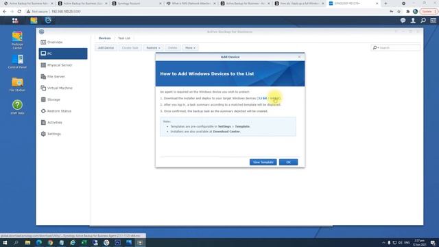 How to backup Windows 10 PC using Synology Active Backup for Business 2021 смотреть онлайн