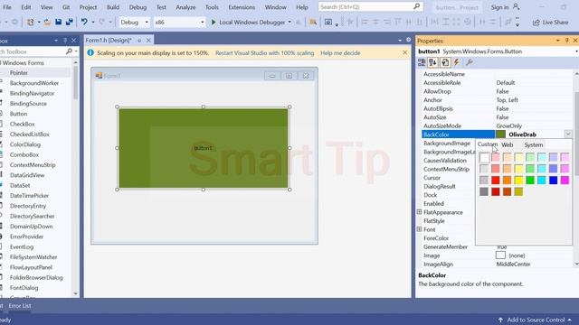 c++/cli windows forms 2019 (Button Backcolor) visual studio code смотреть онлайн