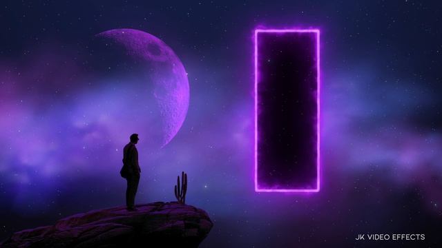 Door to universe - night stars and moon Abstract futuristic wallpaper Screensaver with calm Music смотреть онлайн